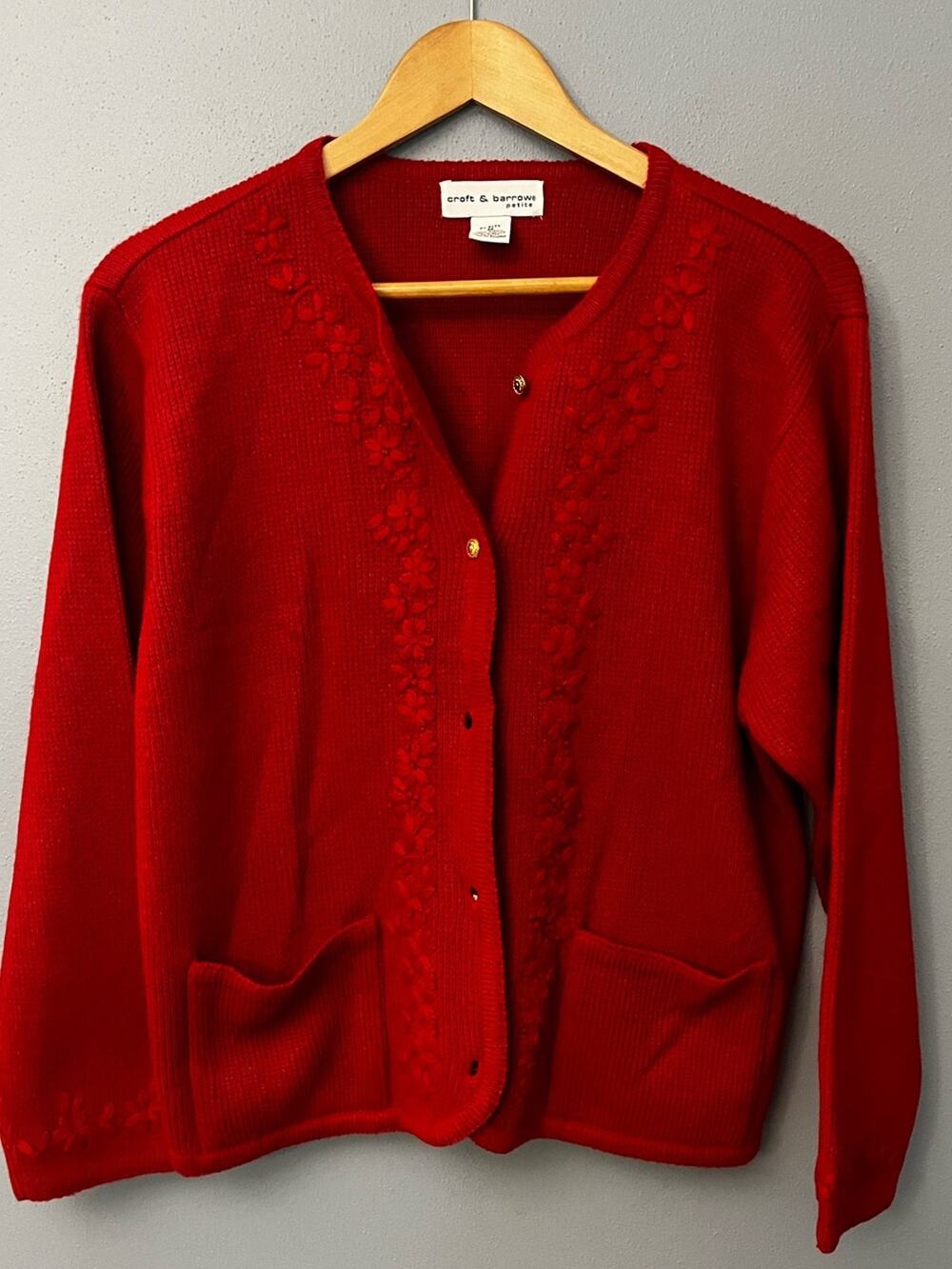 Vintage croft & barrow Embroidered Cardigan